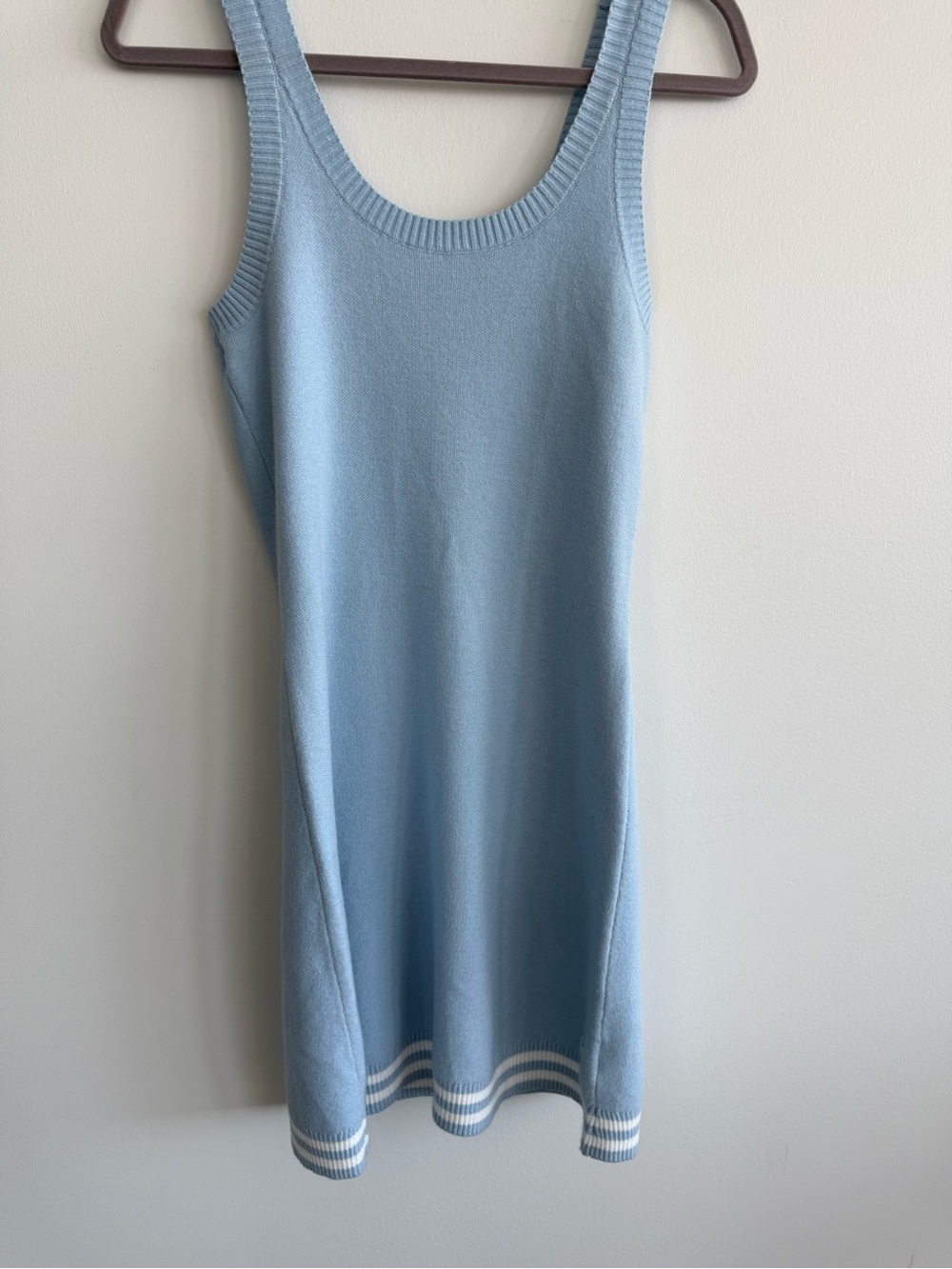 K-Swiss Powder Blue Knit Mini Tank Dress